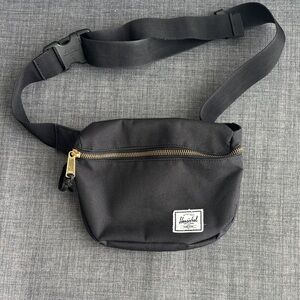 Herschel Supply Company Black Belt Bag with Gold Hardware